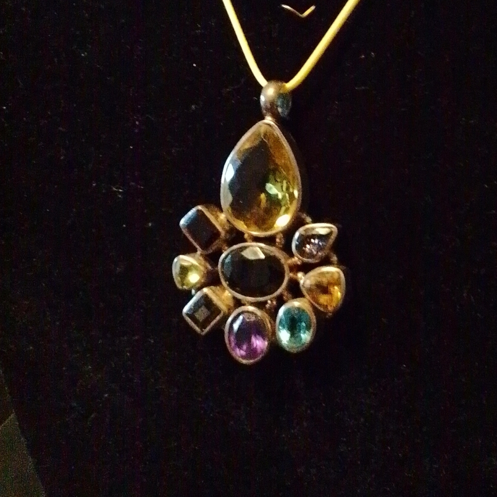 Elegant Multicolor Gemstone Pendant Necklace
